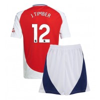 Arsenal Jurrien Timber #12 Fußballbekleidung Heimtrikot Kinder 2024-25 Kurzarm (+ kurze hosen)